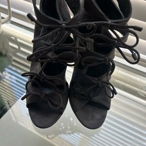 Balenciaga Black Lace-Up Heels